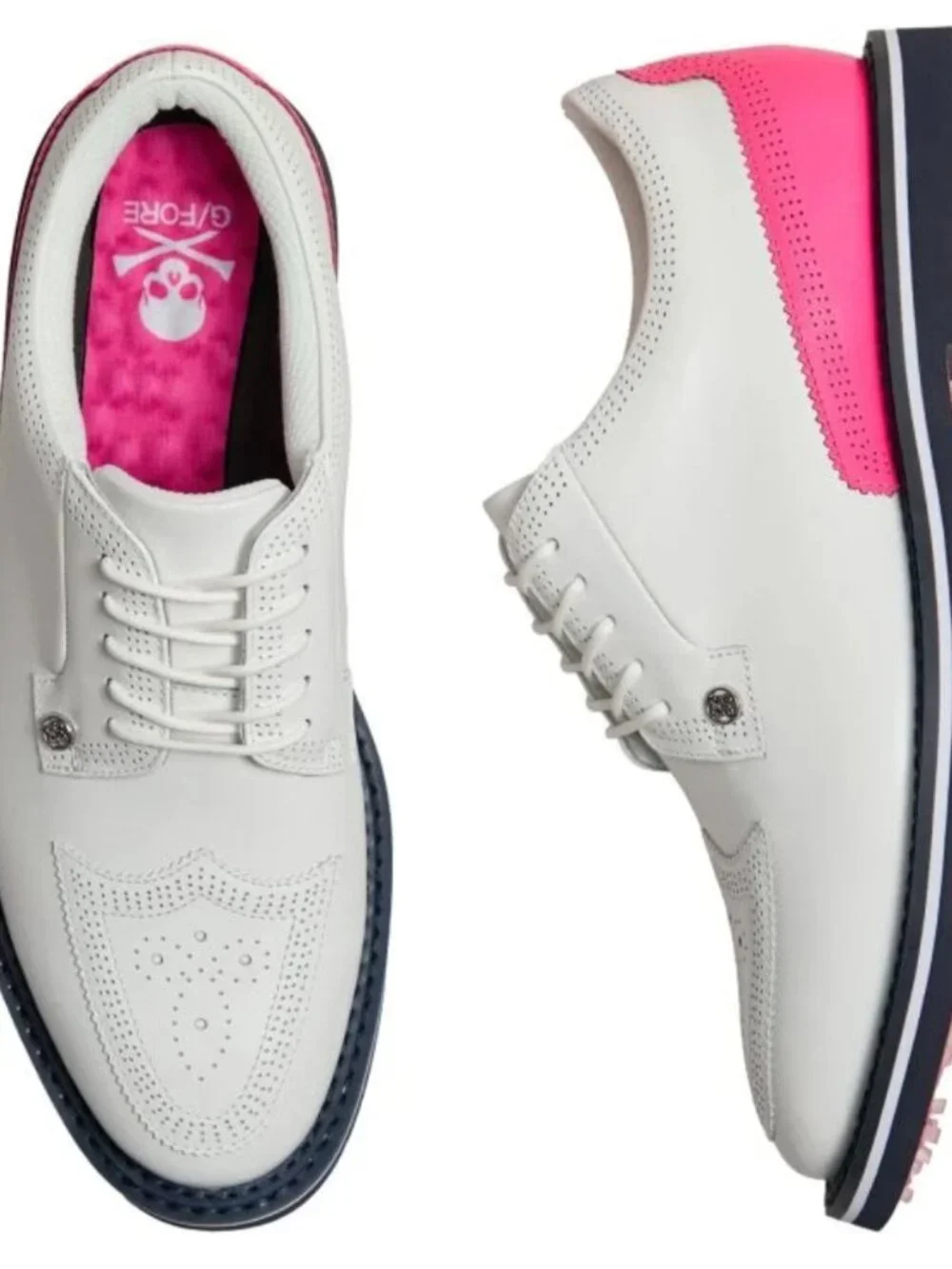 G/FORE Men's Gallivanter Golf Shoes White / Pink Leather Size 9